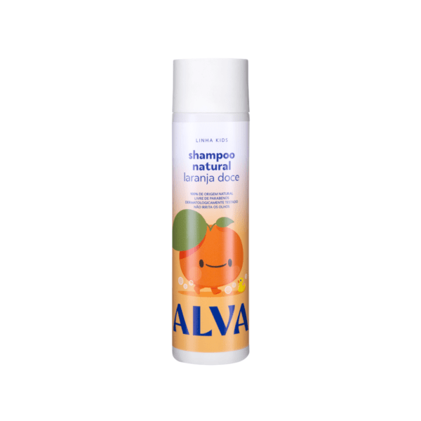 Embalagem do Shampoo Infantil Laranja Doce e Baunilha 250ml - Alva