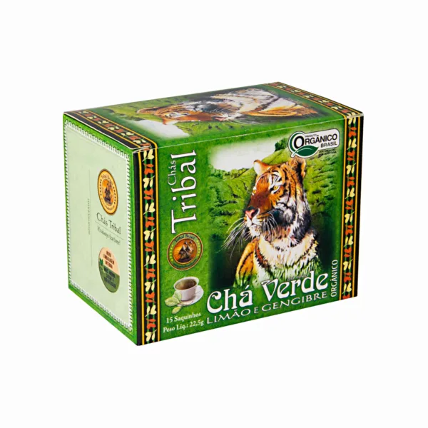 Chá Orgânico - Chá Verde, Limão e Gengibre - Tribal Brasil