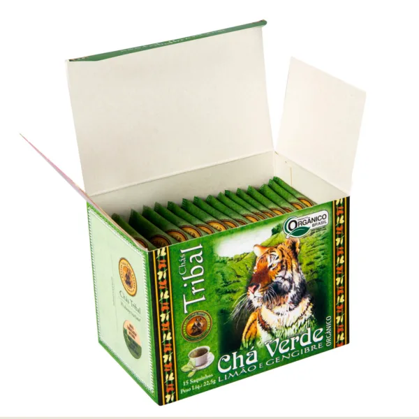 Chá Orgânico - Chá Verde, Limão e Gengibre - Tribal Brasil - Imagem 2