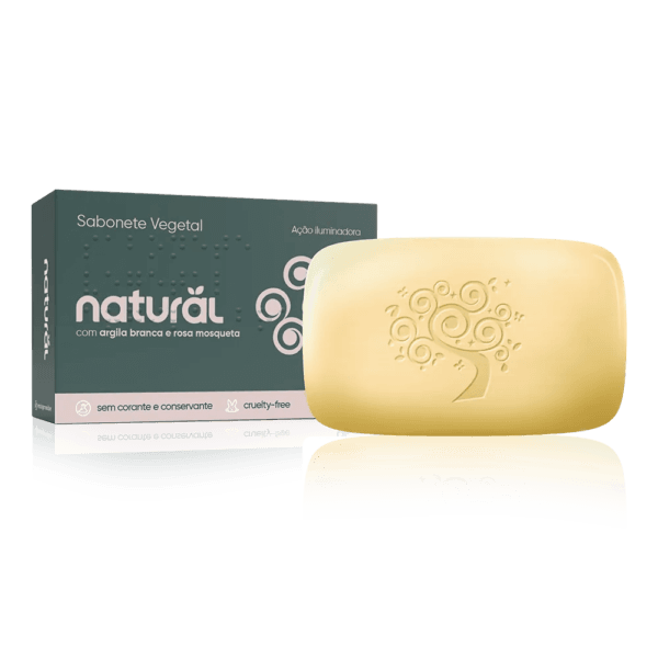 sabonete natural com argila branca e rosa mosqueta