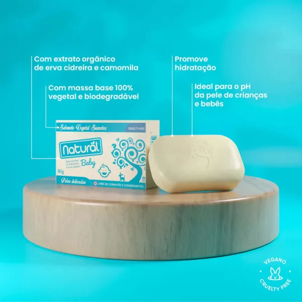 Sabonete Natural Baby com Camomila e Erva-Cidreira | Orgânico Natural 80g - Imagem 2