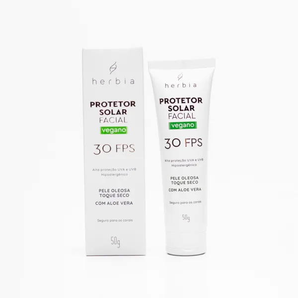 Protetor Solar Facial | Pele Oleosa 50g | Vegano | Herbia