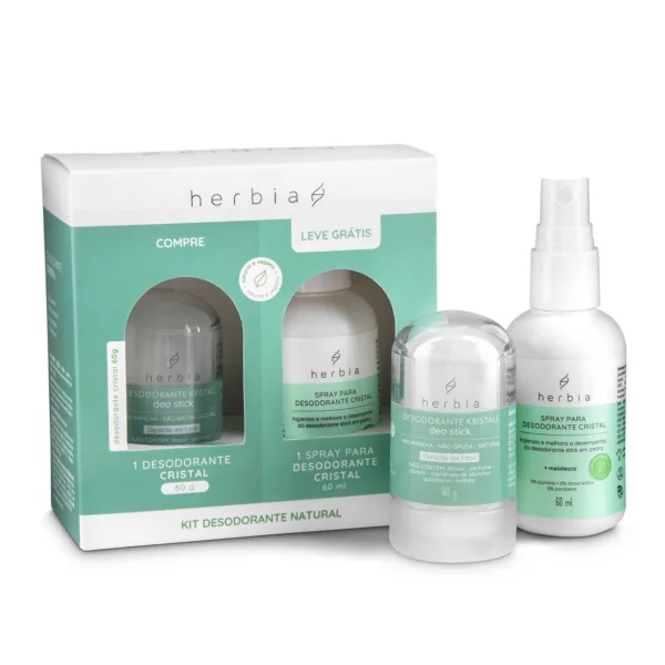 Kit Desodorante Cristal + Spray 60g | Herbia